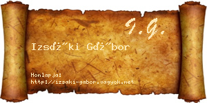 Izsáki Gábor névjegykártya