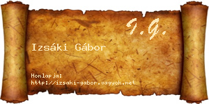 Izsáki Gábor névjegykártya